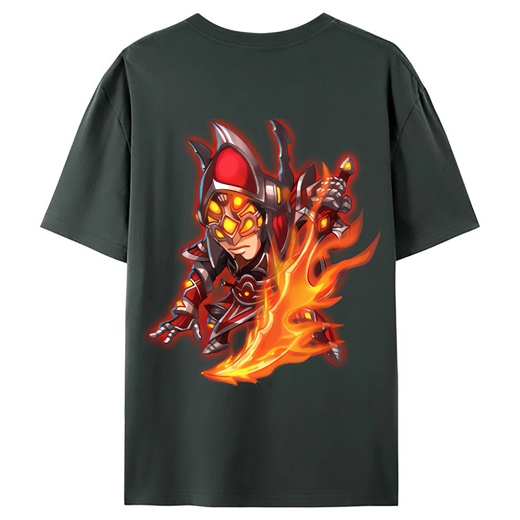 （画像用） リーグ・オブ・レジェンド League of Legends LOL 綿100％ メンズ半袖Tシャツ（バックプリント） 通気性